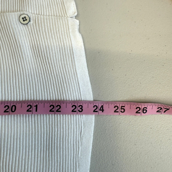 Cabi Cardigan Lady Jacket Womens Size L White Fencing Ripped Knit Old Money - Picture 8 of 8